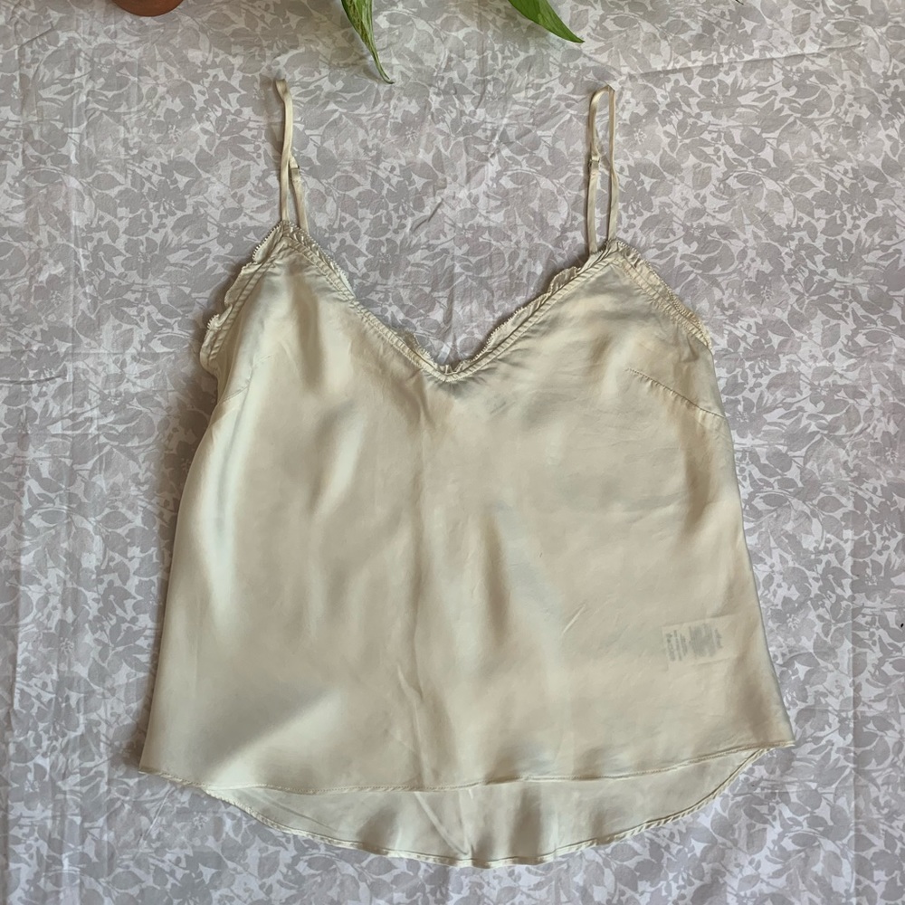 Wilfred Avorio White Ruffle Camisole Tank Top